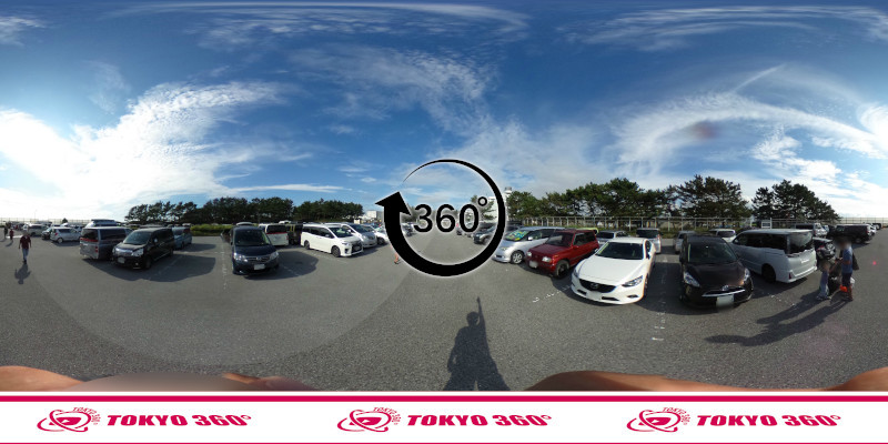 検見川浜突堤-駐車場-360度写真