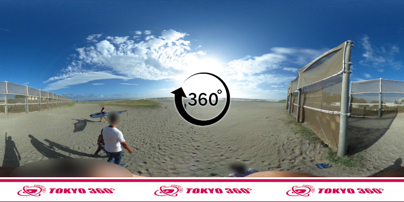 検見川浜突堤-砂浜への入口2-360度写真