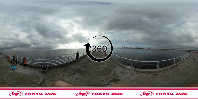 検見川浜突堤-カニ獲り-360度写真