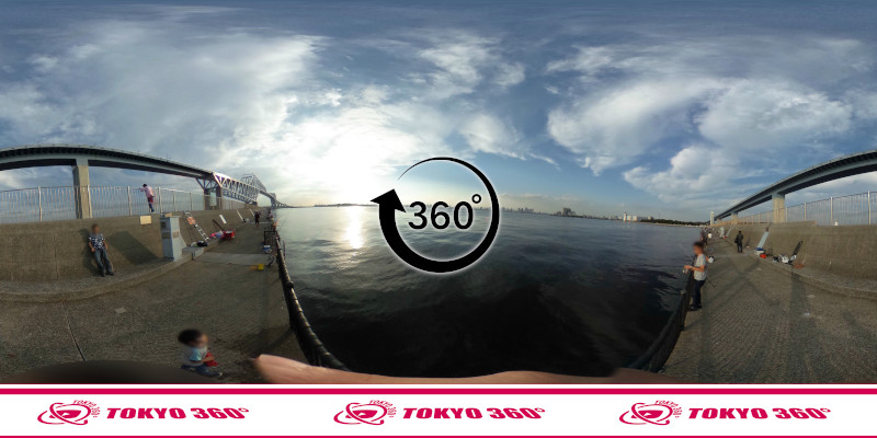 若洲海浜公園-釣り-360度写真