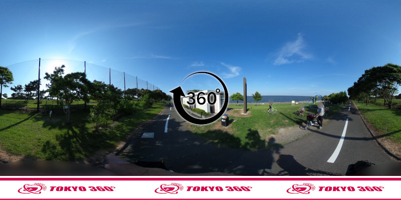 若洲海浜公園サイクリングロード-360度写真-16