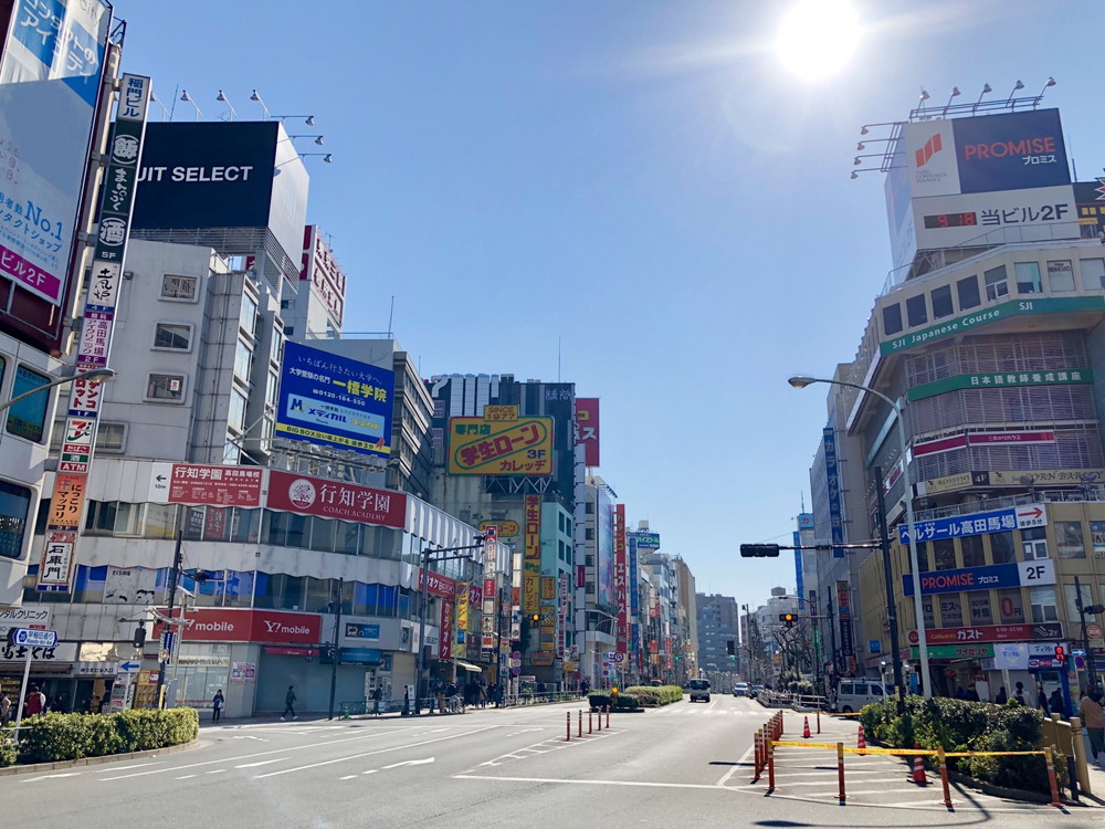 高田馬場駅付近の風景